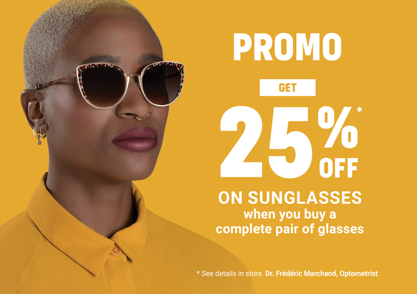 Promotion : get 25% off on sunglasses